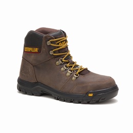 Caterpillar Outline Steel Toe Work Férfi 6 Inch Bakancs Barna, HU-Q067